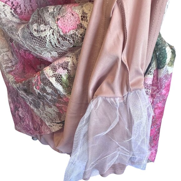 SL Fashions SLNY Floral Sequin Lace Sheer Yoke Dress Tea Length Size 16 NWT - Picture 13 of 16